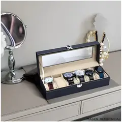 INSPIRA - Porta Relojes Pulseras de Lujo Elegante 6 Compartimientos