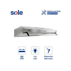 SOLE - Campana Extractora Roma Acero Inoxidable 60cm