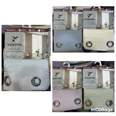 GENERICO - CORTINA CON ARGOLLAS PARA VENTANA -2 PAÑOS