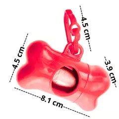 GENERICO - HUESITO PORTA BOLSAS PARA DESECHOS ROJO+ 3 REPUESTOS