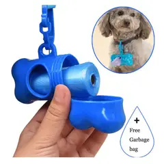 GENERICO - HUESITO PORTA BOLSAS PARA DESECHOS AZUL+ 3 REPUESTOS