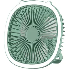 GENERICO - Lámpara de mesa y ventilador de escritorio verde turquesa