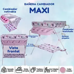 GENERICO - Bañera Cambiador Maxi Rosado