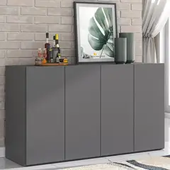 R&R MUEBLES - Aparador Moderno Tomogara Gris R&R MUEBLES