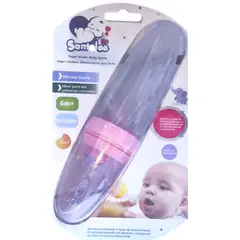 SANTOLEE - Biberón Cuchara de Silicona Rosa