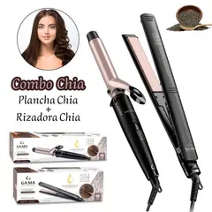 GAMA - Combo Plancha Alisadora Chia 230°C+Rizadora Chia 25mm