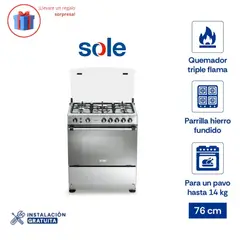 SOLE - Cocina de Pie COSOL026 76 cm 5 hornillas