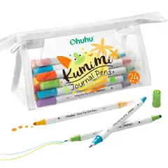 GENERICO - Ohuhu Kumimi: Set de 24 marcadores base de agua doble punta