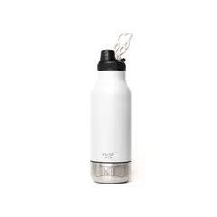 ASOBU - Set de Blanco 1Lt Blanco + 2 Recipientes de Agua y Comida para Mascotas