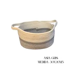 CLAUDIA RIVA HOME - Canasta Tejida Asia Gris