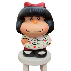 GENERICO - Adorno o alcancía Mafalda Blanca Pintada a Mano - Present