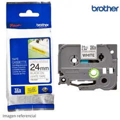 BROTHER - Cinta TZE-S251 Negro Sobre Blanco Industrial 24mm