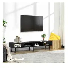 TU MESITA - Mesa de TV 65 Clásica Majer Melamina 18mm color Negro