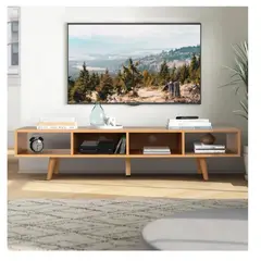 TU MESITA - Mesa de TV 65 Contemporánea TU MESITA Jynx Melamina 18mm Color Haya