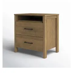 TU MESITA - Mesa de Noche Velador Amber TU MESITA color Marrón 2 cajones
