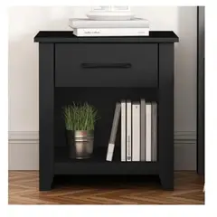 TU MESITA - Mesa de Noche Velador Xenna TU MESITA Melamina 18mm 2 cajones Negro