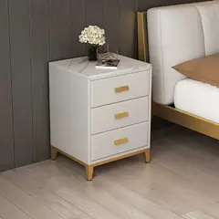 TU MESITA - Velador Clásico multiusos 3 cajones Kiara color Blanco TU MESITA