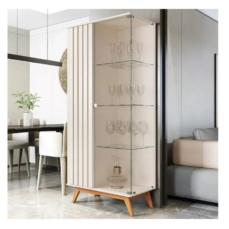 Vitrina Moderna TU MESITA Yair color Blanco 2 puertas