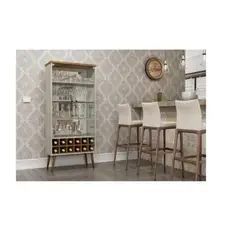 TU MESITA - Vitrina Vinera TU MESITA Mersy con Espejo 2 puertas color BlancoMarrón