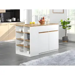 TU MESITA - Isla Central para Cocina Meilin color BlancoDuna