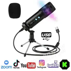 ROHS - Micrófono Condensador Con Tripode Para Streaming Podcast Lives