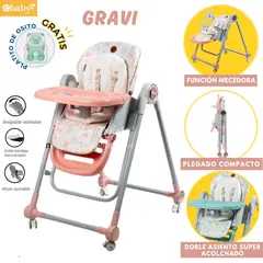 EBABY - Silla de comer Plegable con mecedora GRAVI Melon