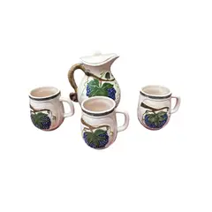 ACHALLAY ARTESANIA DE BARRO - Set de Jarra + 2 Tazas de Loza