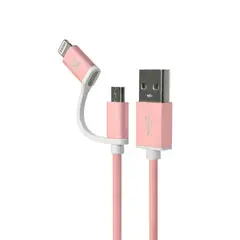 KLIP XTREME - Cable 2 En 1 KAC-210RG Con Conector Lightning Rose Gold