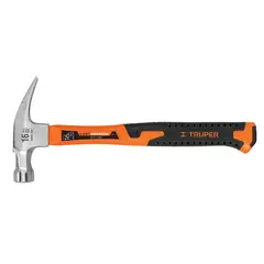 TRUPER - Martillo 16 oz Uña Recta, Mango Fibra de Vidrio