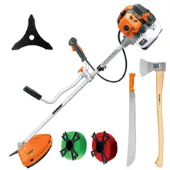 TRUPER - Combo desbrozadora motoguadaña 2HP gasolina 52cc kit hacha y machete