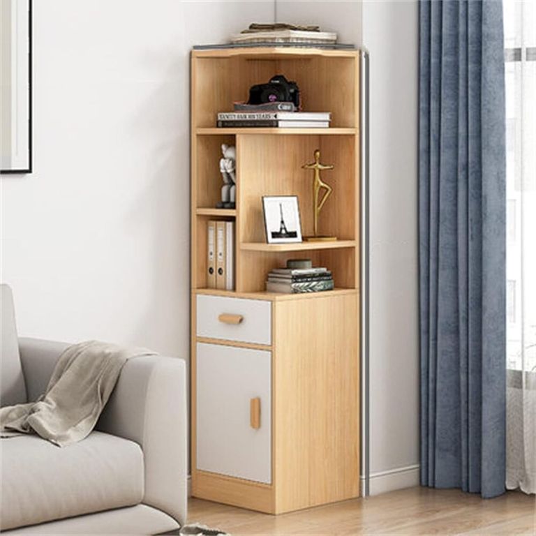 Estante Moderno Aashi Blanco y Marrón R&R MUEBLES