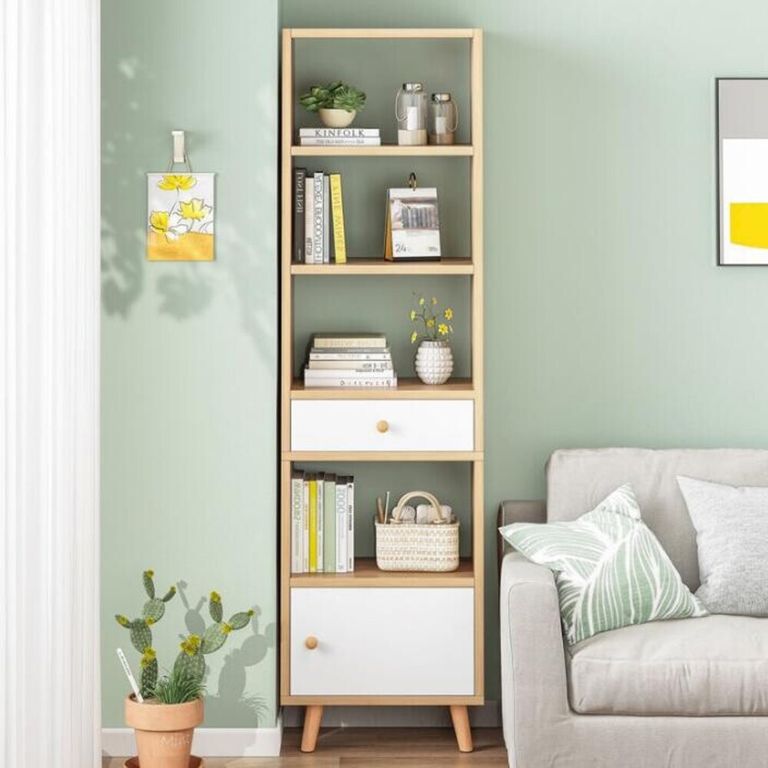 Estante Moderno Yamame Blanco y Marrón R&R MUEBLES