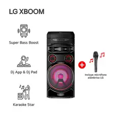 LG - Torre de Sonido XBOOM RNC7 Bluetooth Karaoke más Micrófono - Negro