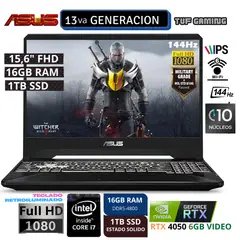 ASUS - Laptop TUF F15 FX507VU-LP180 Intel Core i7 13620H RAM 16GB Disco 1TB SSD Video RTX 4050 6GB