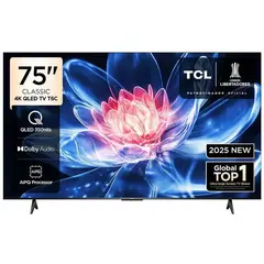 TCL - Televisor QLED 75" Smart TV Ultra HD 4K Año 2025 75T6C
