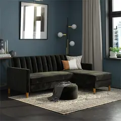 ARTSOFA - Sofá Seccional Hatford marrón 2 piezas