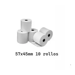 JPSYSTEMS - 10 rollos papel contometro térmico 57x45mm Tickets 55g 57x45