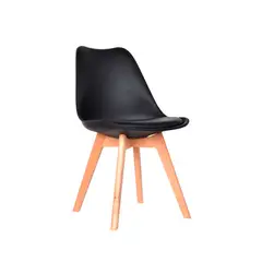 OFIDEAS - Silla De Comedor Ema Tapiz Acolchada Negro