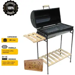 MR GRILL - Parrilla Cilíndrica con Tapa Mediana + Tabla Pig