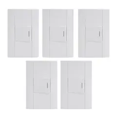 KLISMAN - Interruptor simple blanco Pack x 5