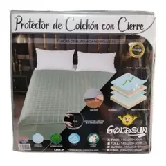 GENERICO - PROTECTOR COLCHÓN 2 PLAZAS ALGODÓN PIMA IMPERMEABLE CON CIERRE