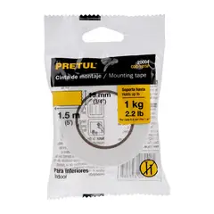 PRETUL - Cinta Doble Contacto 2. 5 Mts Espesor 0.19 mm