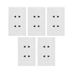 KLISMAN - Tomacorriente doble PC blanco Pack x 5 Klisman