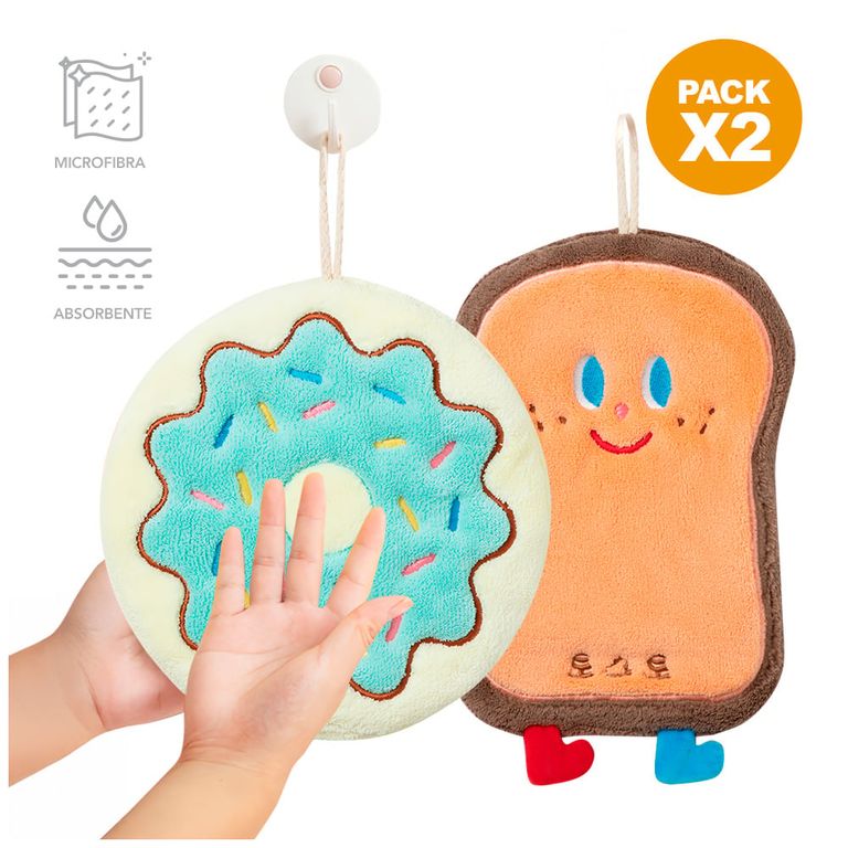 Pack x2 Toalla de Mano de Microfibra para Cocina SM6