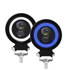 GENERICO - Faro LED ojo de ángel azul 3 pulgadas, luz  Alta y Baja(par)
