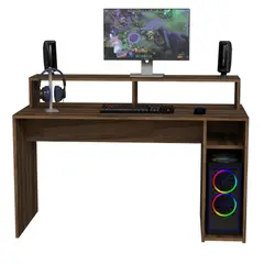 MUEBLES MACRUMO - ESCRITORIO GAMER CON ELEVADOR DE MONITOR INC ARMADO