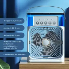 GENERICO - Ventilador de mesa Melhor Preço Ventilador de mesa climatizador 10w - mini ar ventilador 12990 con 5 aspas de Plástico color blanco 220V