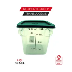 TIGERBEE - Contenedor Traslúcido con tapa de 4 QT
