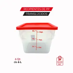 TIGERBEE - Contenedor Traslúcido con tapa de 6 qts
