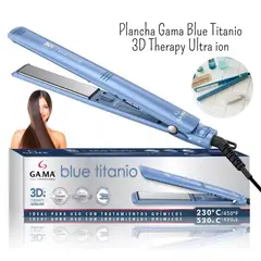 GAMA - Plancha Alisadora Blue Titanio 3D Therapy Ultra ion ON-OFF